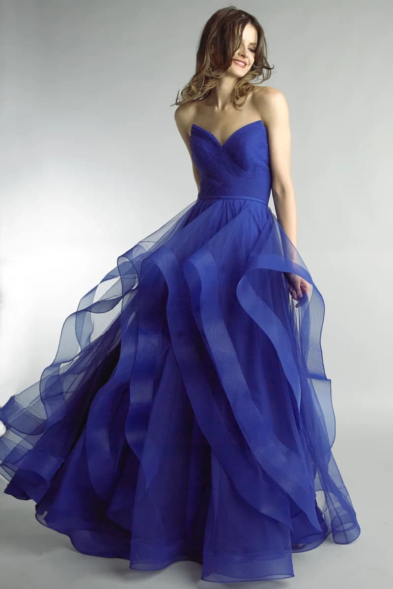 Leopard Print Strapless Tulle Ballgown